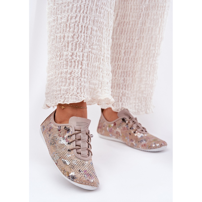 Încălțăminte pentru femei din piele naturală Modelated Artiker 56C2689 Beige bej 2