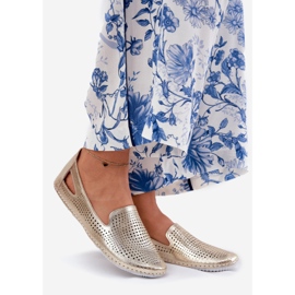 Openwork Ballerinas din piele naturală Artiker 56C2694 PLN de aur 1 Openwork Ballerinas din piele naturală Artiker 56C2694 PLN de aur 1