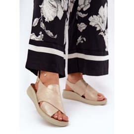 Jezzi Sandale pentru femei cu piele ecologică de aur 2 Jezzi Sandale pentru femei cu piele ecologică de aur 2