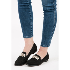 Vices Pantofi din piele intoarsa cu ornament negru 1