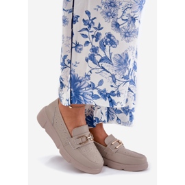 Vinceza Plăcile din piele pentru femei cu un detaliu de aur Vincez 88007 Dark Beige bej 1