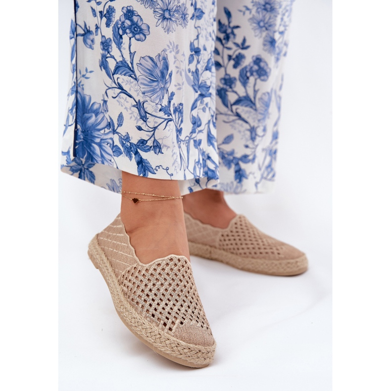 Espadrilles pentru femei cu Vinceza 13625 Beige Braid bej 2
