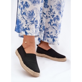 Espadrilles pentru femei cu Vinceza Braid 13624 Negru 2