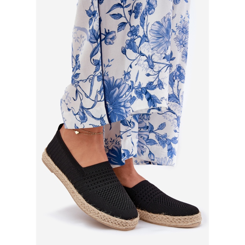 Espadrilles pentru femei cu Vinceza Braid 13624 Negru 1