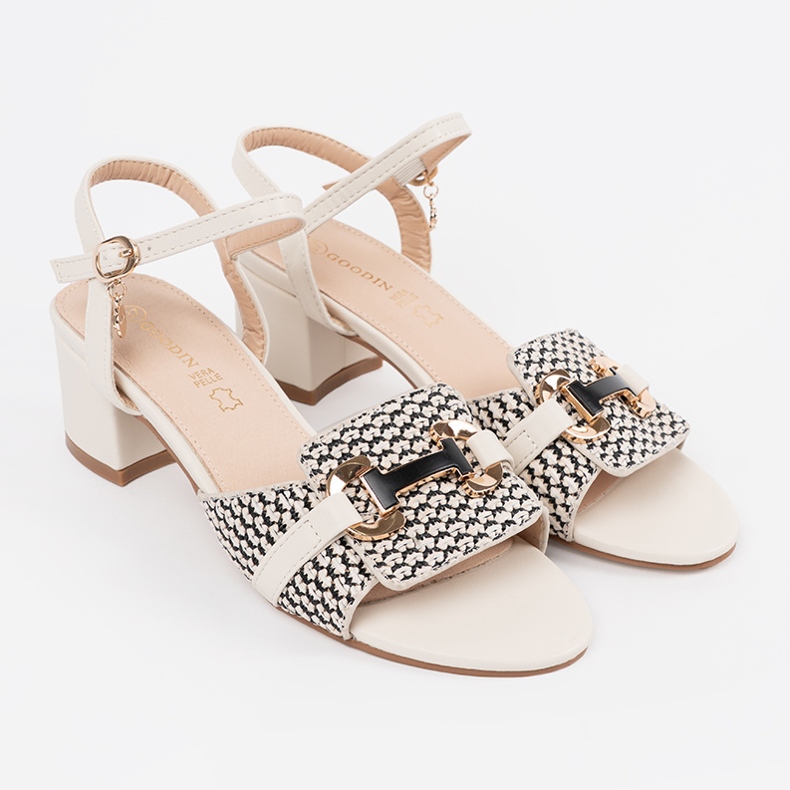 Goodin Sandale albe pentru femei pe postul mediu 1