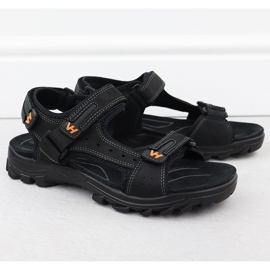 Sandale din piele masculină pentru Velcro Vanhorn 28302 negru 1