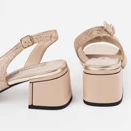 Goodin Sandale cu tocuri bej 1 Goodin Sandale cu tocuri bej 1