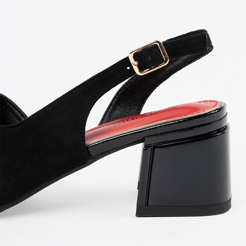 Goodin Sandale de piele de piele neagră negru 2