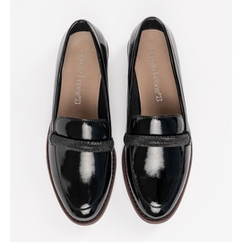 Mocasine cu insert de piele neagră Sergio Leone negru 2