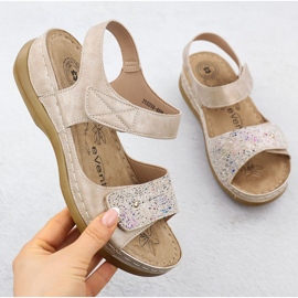 Evento Sandale pentru femei pentru Eveto Beige 8988 bej 1