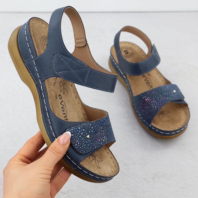 Sandale pentru femei pentru Velcro Evento 8988 albastru 1