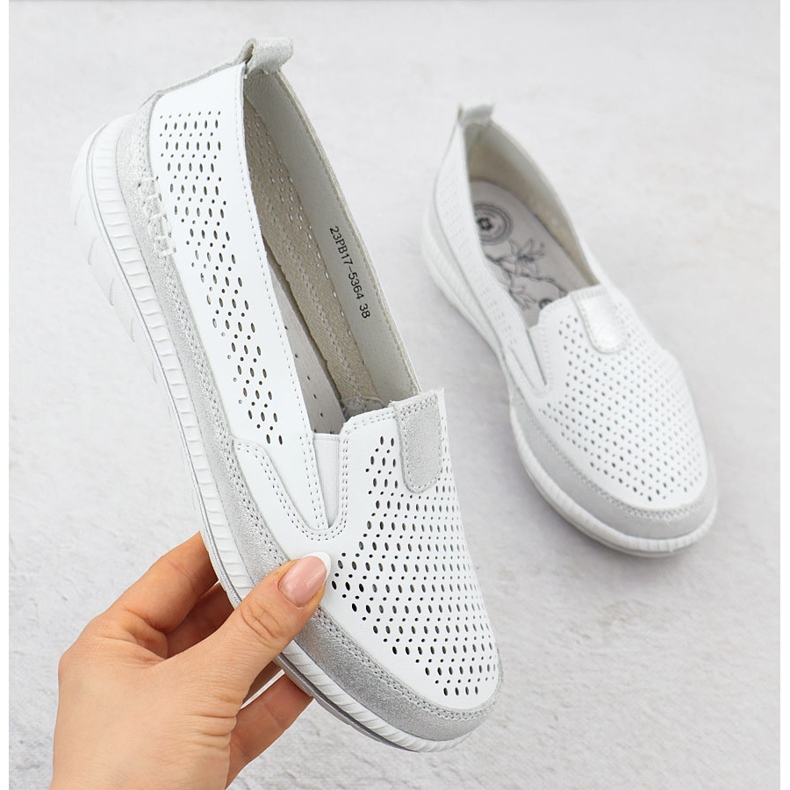 Evento Pantofi pentru piele deschise pentru femei eveniment alb 5634 1