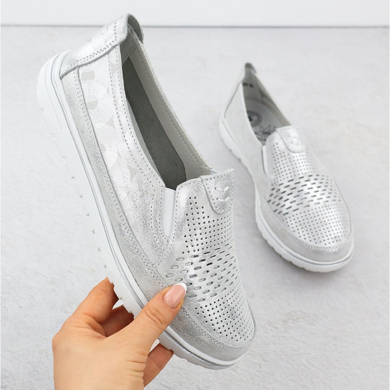 Evento Pantofi pentru femei pentru femei Openwork Silver Eveniment 1653 argint 1