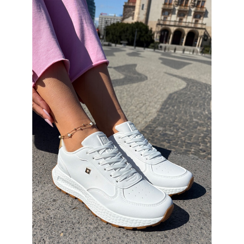 Pantofi sport pentru femei ușoare Big Star RR274629 Hi-Polish White System alb 2