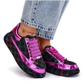 Adidaje decorate pentru femei pe platforma neagră GOE NN2N4006 negru 11