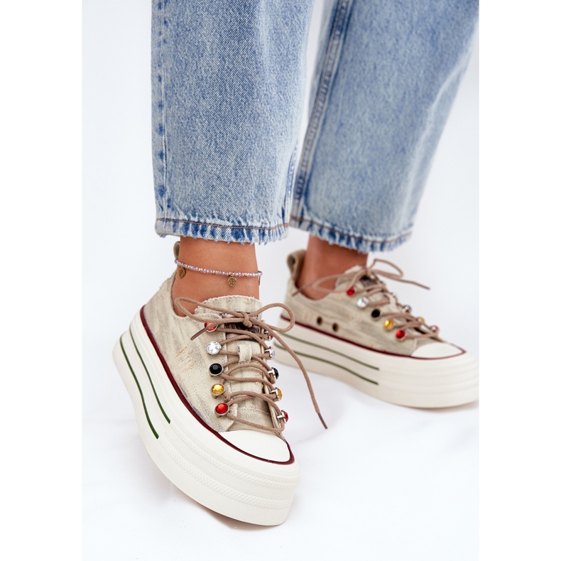 GOE Adidași pentru femei pe platformă GE RR2N4105 BEIGE bej 2