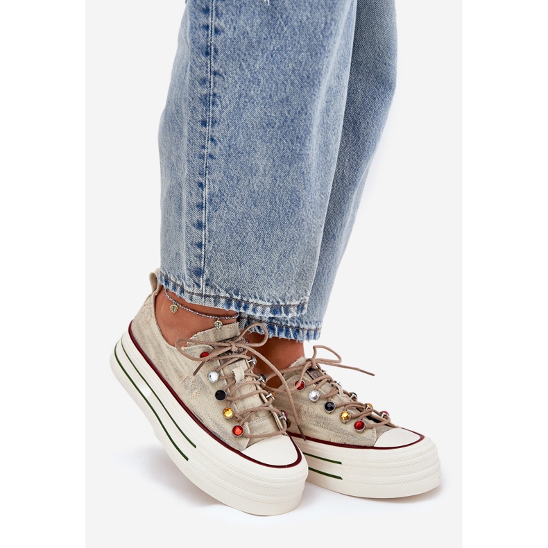 GOE Adidași pentru femei pe platformă GE RR2N4105 BEIGE bej 1