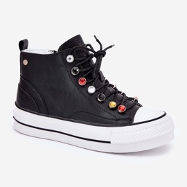 GOE RR2N4101 Adidaje din piele înaltă pentru femei negru 4