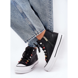 GOE RR2N4101 Adidaje din piele înaltă pentru femei negru 3