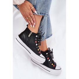 GOE RR2N4101 Adidaje din piele înaltă pentru femei negru 8