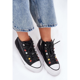 GOE RR2N4101 Adidaje din piele înaltă pentru femei negru 9