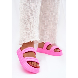 S.Barski Papuci pentru femei cu spumă Light pe platforma S. Barski ZK51-001 Fuchsia roz 2