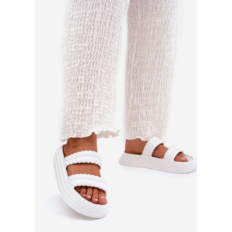 S.Barski Flip-flops de spumă ușoară pe platforma S. Barski ZK51-001 White alb 1