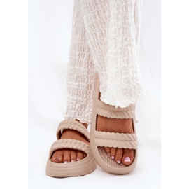 S.Barski Flip-flops cu spumă ușoară pe platforma S. Barski ZK51-001 Beige bej 2
