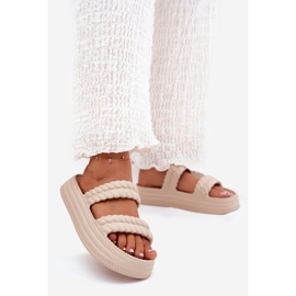 S.Barski Flip-flops cu spumă ușoară pe platforma S. Barski ZK51-001 Beige bej 1