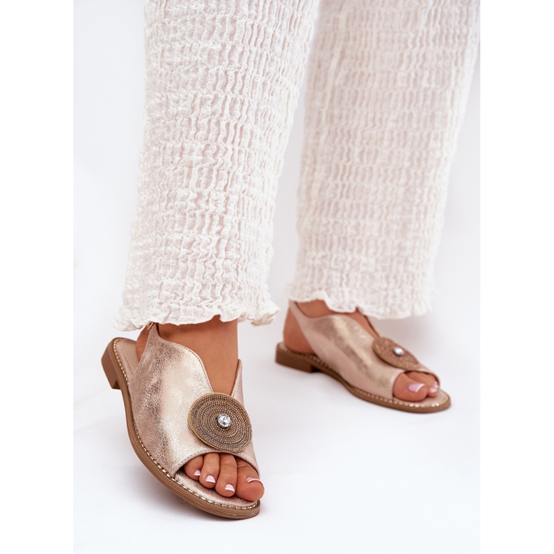 S.Barski Sandaluri strălucitoare pentru femei Detaliu decorativ S. Barski KV51-012 Aur roz de aur 2