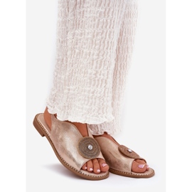 S.Barski Sandaluri strălucitoare pentru femei Detaliu decorativ S. Barski KV51-012 Aur roz de aur 1