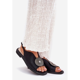 S.Barski Sandaluri strălucitoare pentru femei Detaliu decorativ S. Barski KV51-012 Negru 1