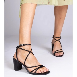 Sandale eco -eco -negre pe postare negru 1