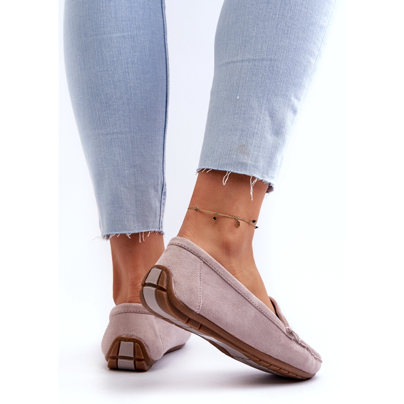 Confly Plăcile de piele de piele gri din piele de căprioară pentru femei 4