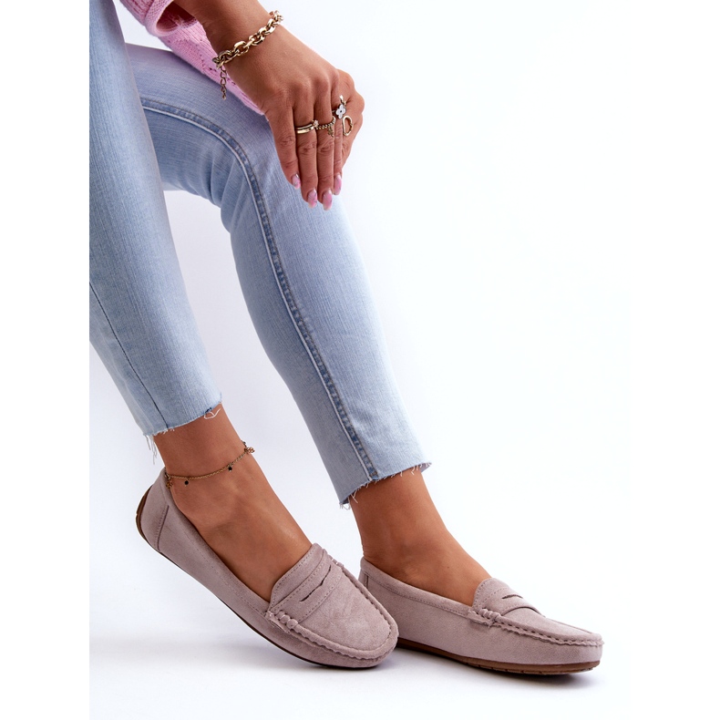 Confly Plăcile de piele de piele gri din piele de căprioară pentru femei 1