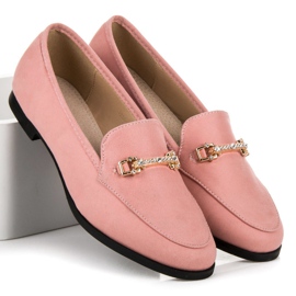 Vices Pantofi de piele intoarsa roz 2