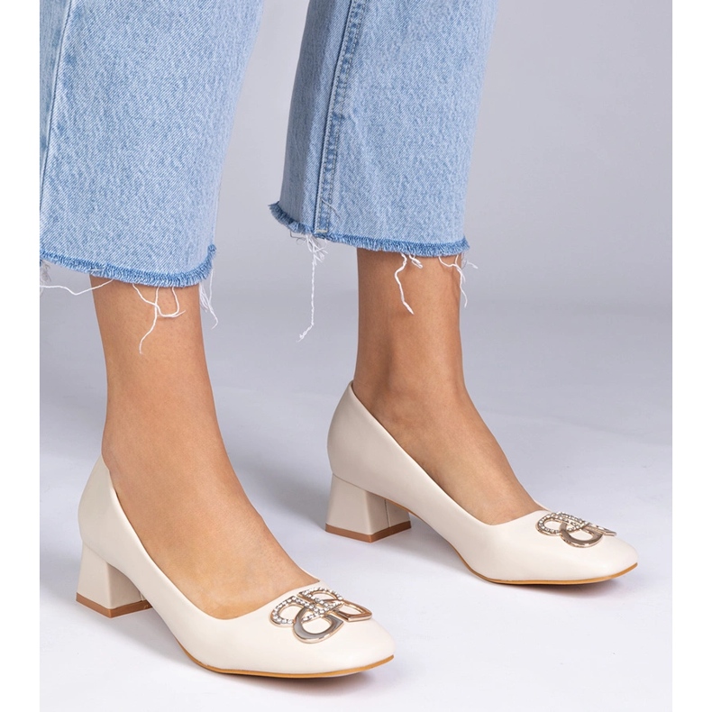 Pompe bej cu degete joase cu zirconi 1