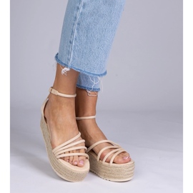 Bej espadrilles pe platformă 1