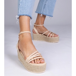 Bej espadrilles pe platformă 2
