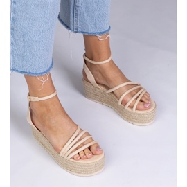 Bej espadrilles pe platformă 4
