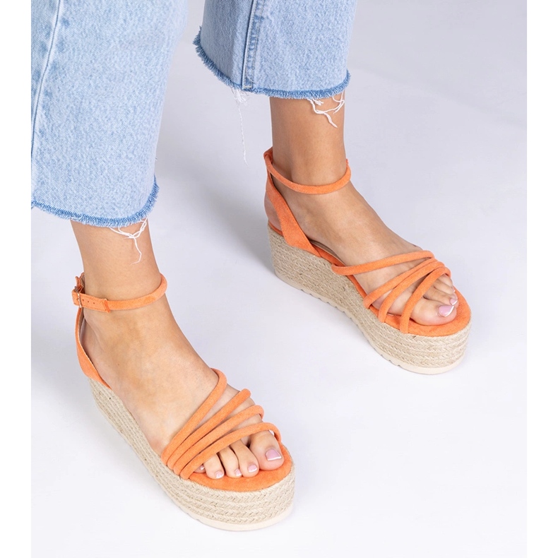 Orange Espadrilles pe platformă portocale 1
