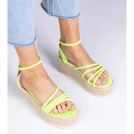 Sandale verzi espadrille pe platformă verde 1