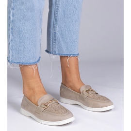 Mocasine cremoase de la Ekozamsz cu zirconi cremos 1