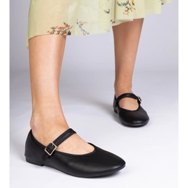 Balerinele pentru femei negre cu o cataramă negru 1 Balerinele pentru femei negre cu o cataramă negru 1