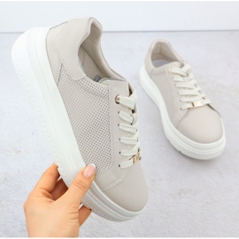 Încălțăminte sport pentru femei pe platformă Beige Filippo 6731 bej 1