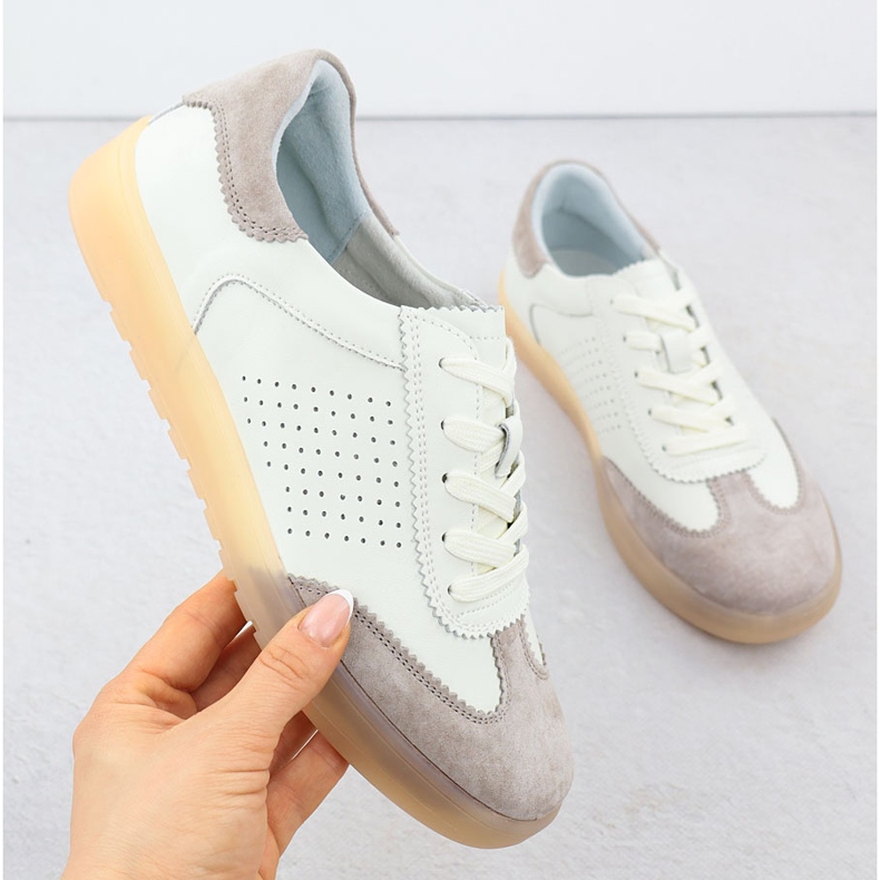 Pantofi din piele Filippo 6745 bej 1