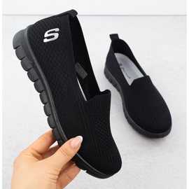 Pantofii sport pentru femei a alunecat Black Potocki 16327 negru 1