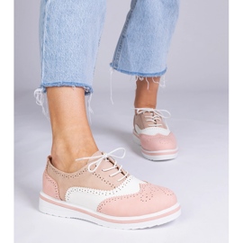 Pantofi roz clasici de oxford 1