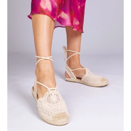 Sandale bej espadrilles cu degetele plate 1