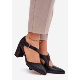 Pompe din piele pe stâlp cu clemă neagră Vinceza 91133 negru 1